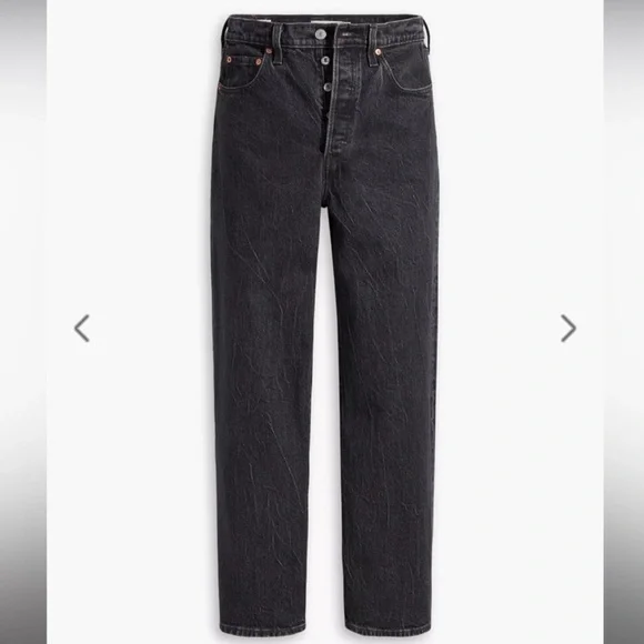 Levi's Black Ribcage Straight Ankle Leg Jeans Classic Style - Picture 4 of 13
